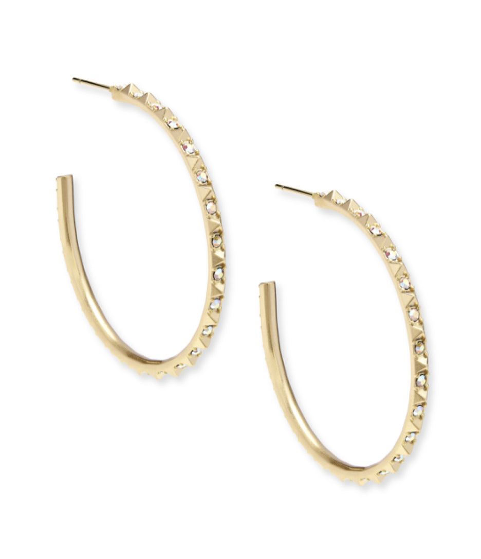 Kendra Scott| VERONICA HOOP EARRINGS GOLD IRIDESCENT CRYSTAL