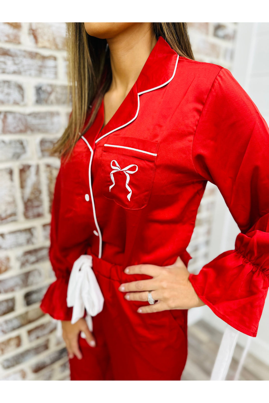 Red Bow Pajama Set
