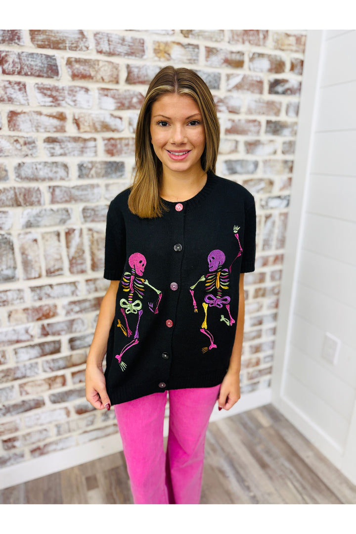 Dancing Skeletons On Cardigan
