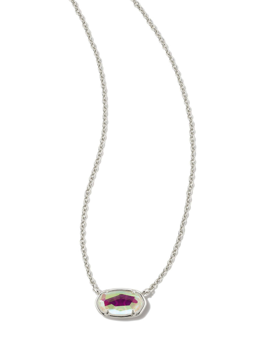 Kendra Scott| GRAYSON STONE PENDANT NECKLACE SILVER DICHROIC GLASS