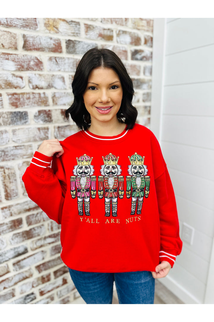 Red Nutcracker Varsity Sweatshirt