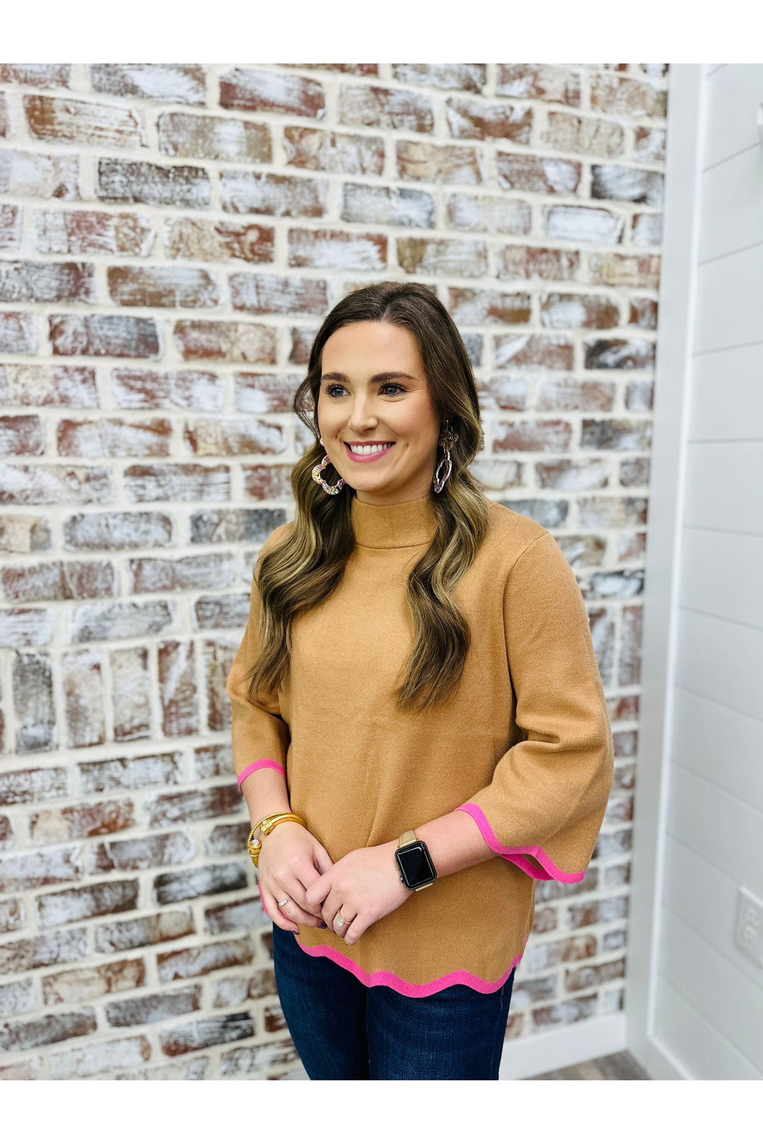 Camel Pop Sweater Top