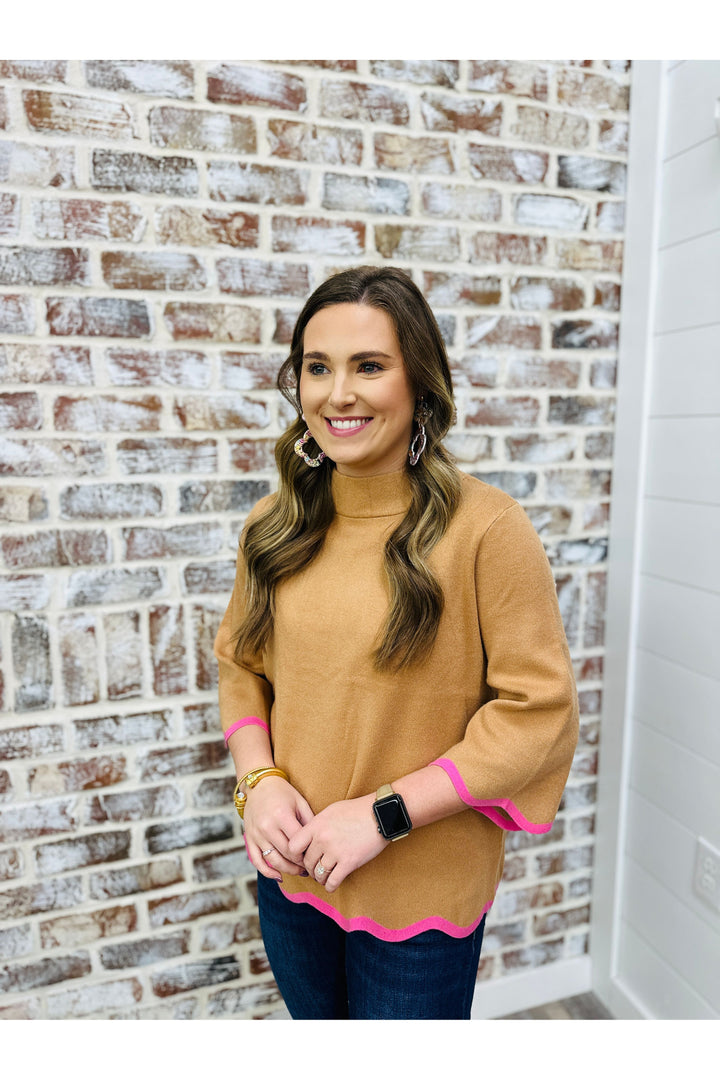 Camel Pop Sweater Top