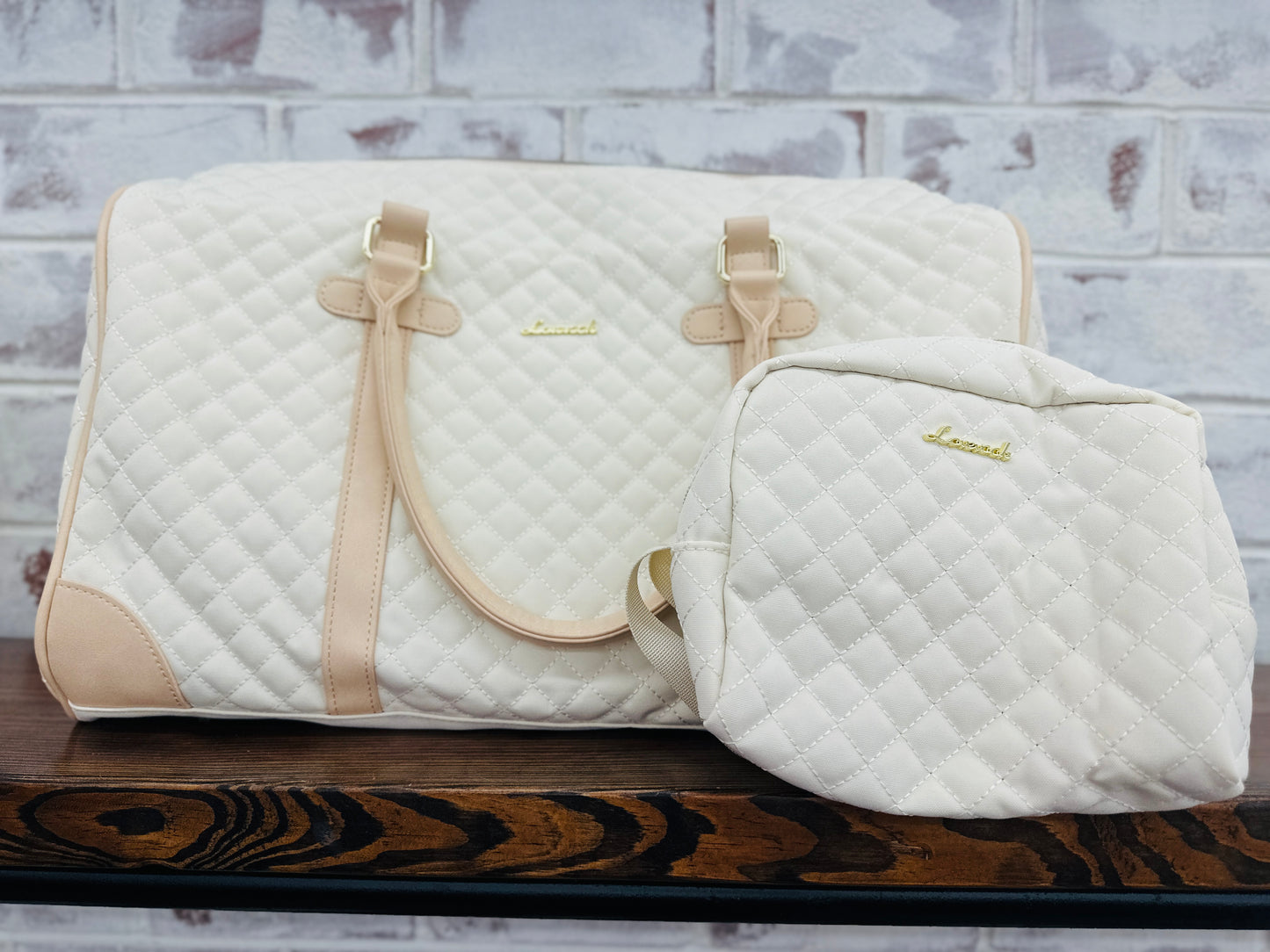 3 pc Quilted With Leather Straps~ Viral TikTok Bag