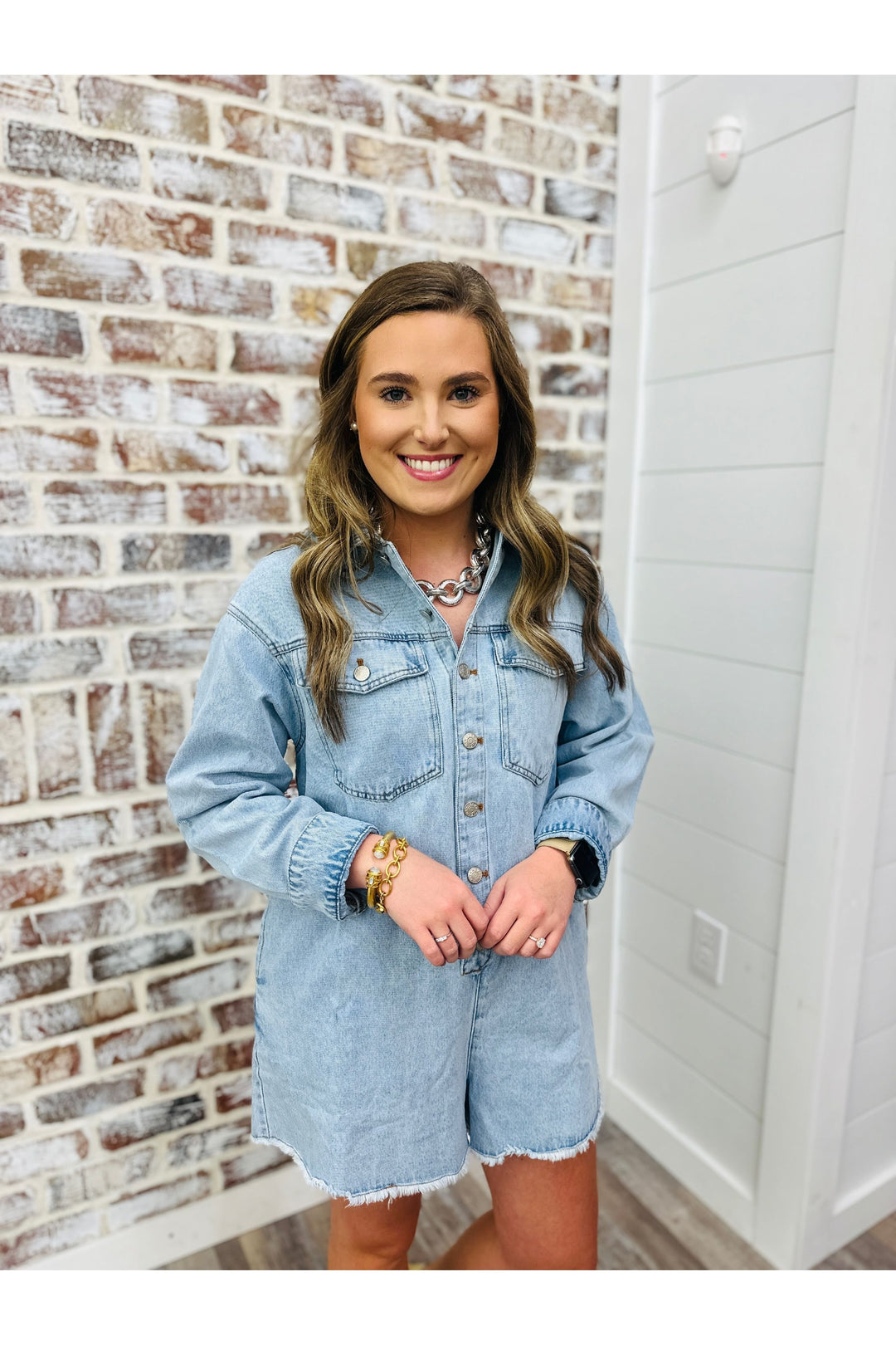 Classic Gal Denim Romper