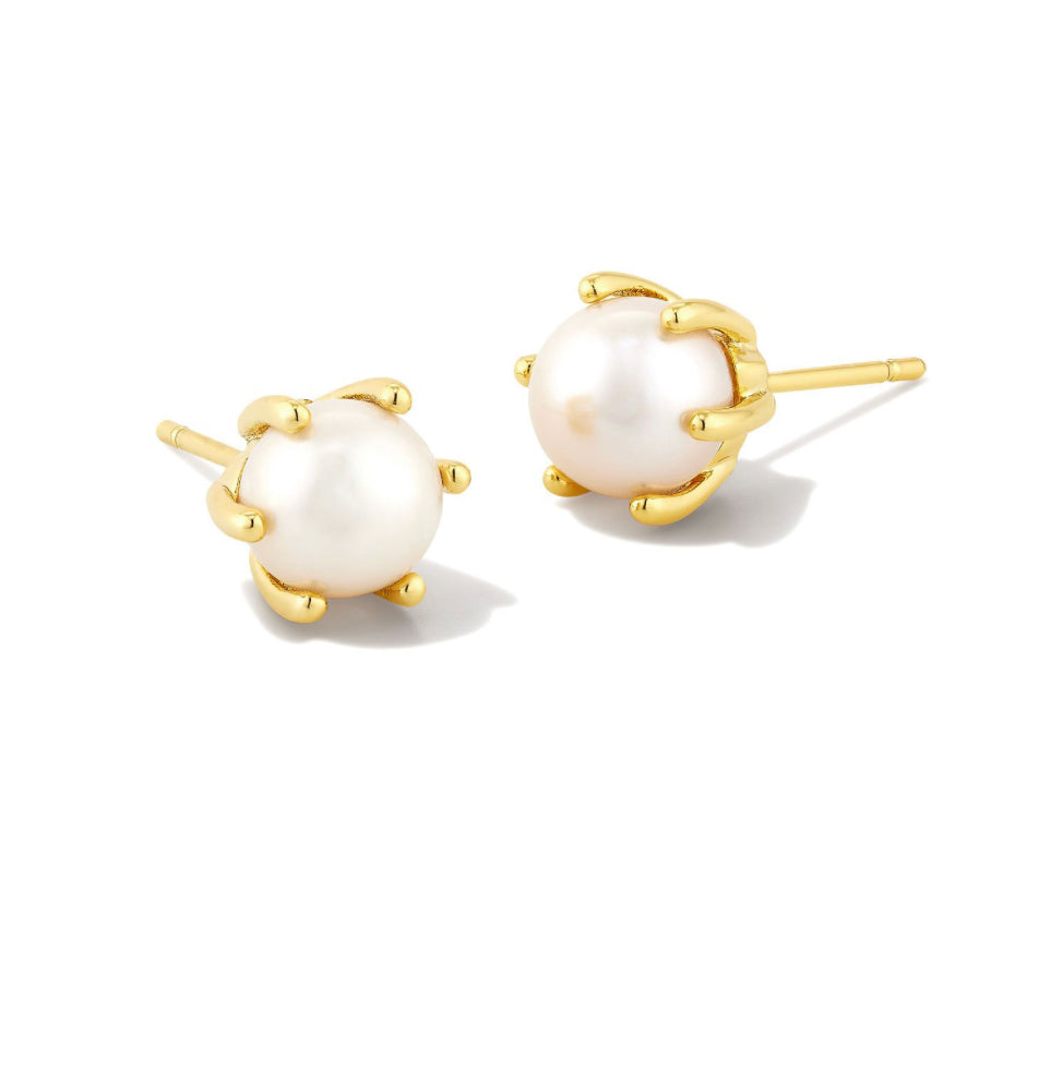 Kendra Scott| ASHTON PEARL STUD EARRINGS GOLD WHITE PEARL