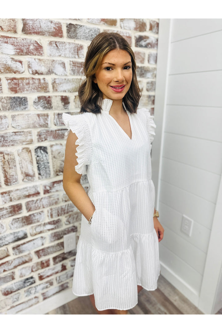 THML Ruffle White Dress