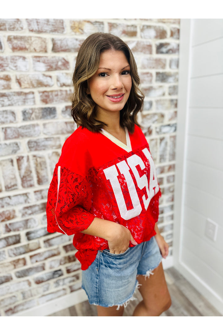 Red Lace “USA” Jersey