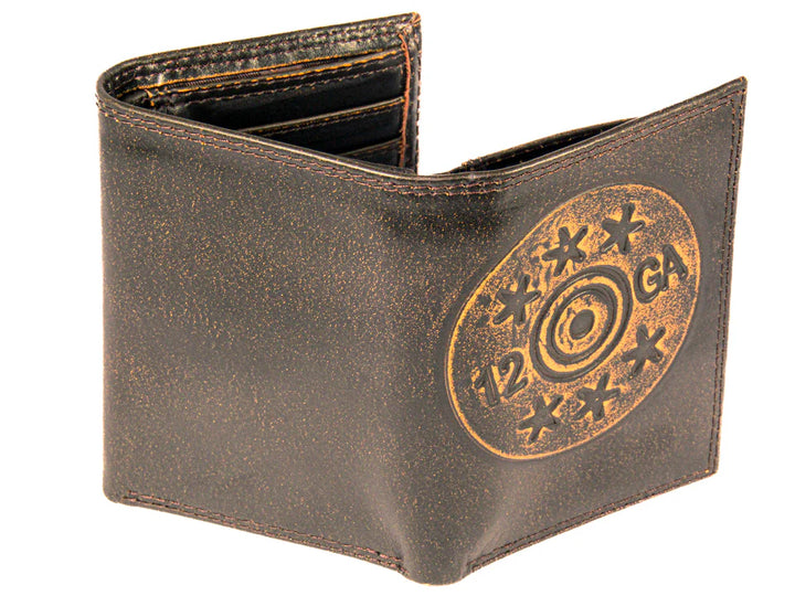 SHOTSHELL BURNISHED LEATHER TRIFOLD WALLET