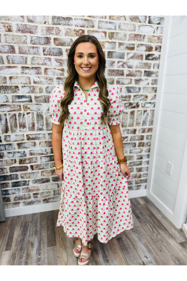 Mary Square | Molly Midi Floral Fanfare Dress