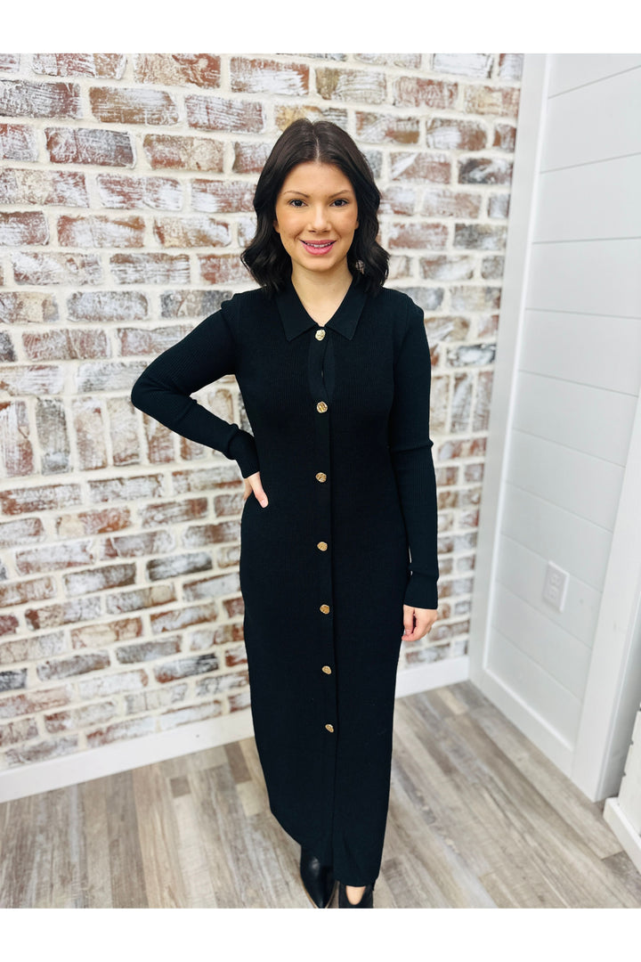 Stacy Front Button Maxi Dress