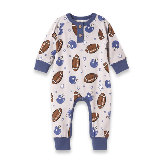 Baby Boy's Game Day Football Bamboo Romper