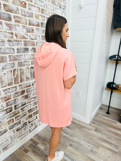 Lounge Hooded Dress~ Coral