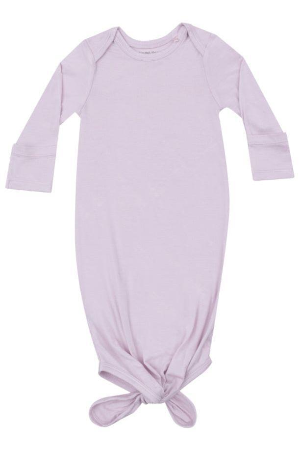 Baby bamboo knotted gown in the color orchid.