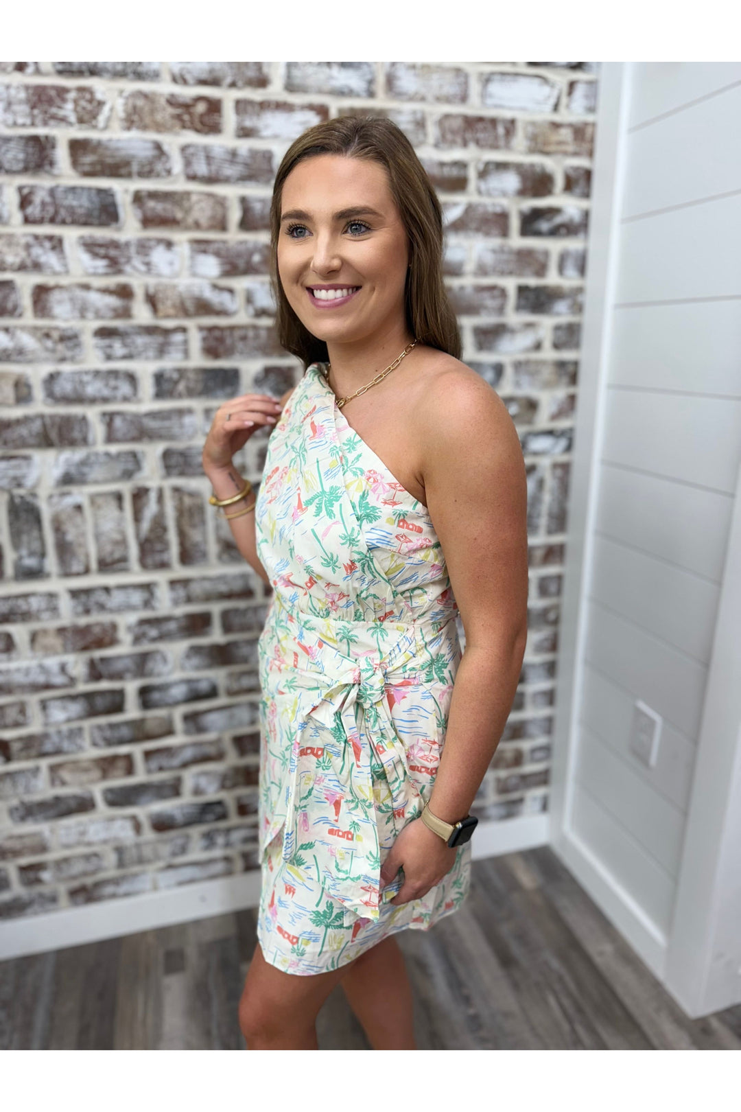 Karlie| Seashore One Shoulder Dress