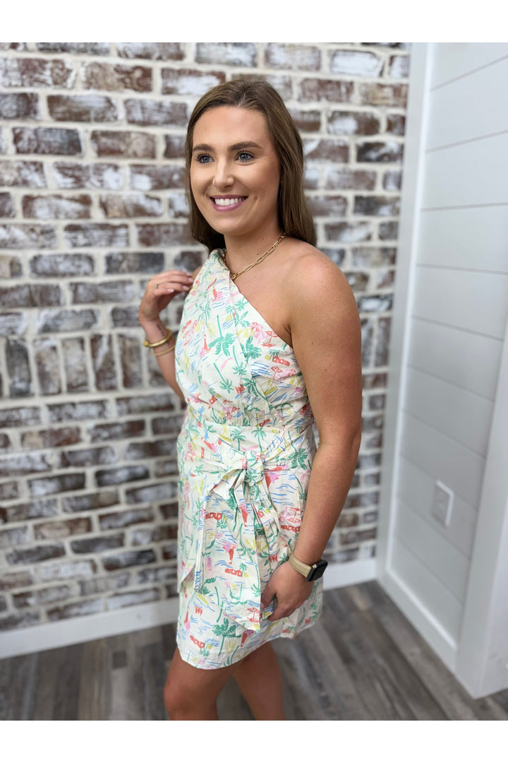 Karlie| Seashore One Shoulder Dress