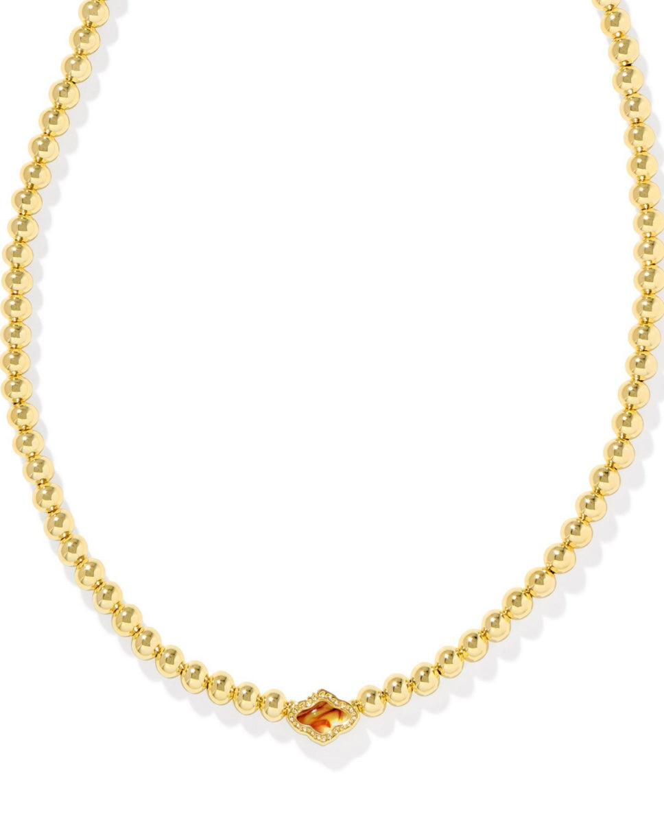 Kendra Scott| ABBIE BEADED NECKLACE GOLD MARBLED AMBER ILLUSION