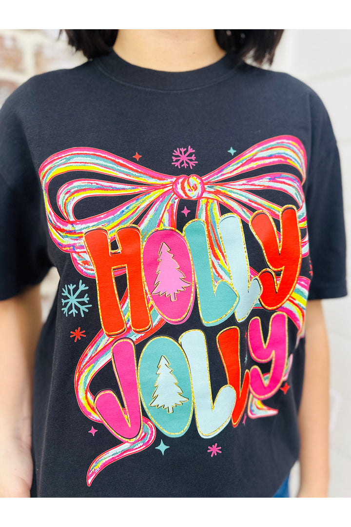 Bright Holly Jolly Bow Tee