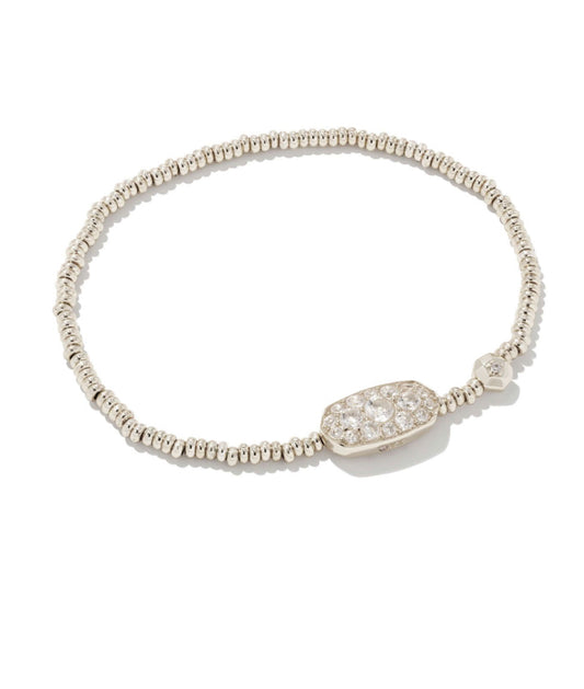 Kendra Scott| GRAYSON CRYSTAL STRETCH BRACELET RHODIUM WHITE CRYSTAL