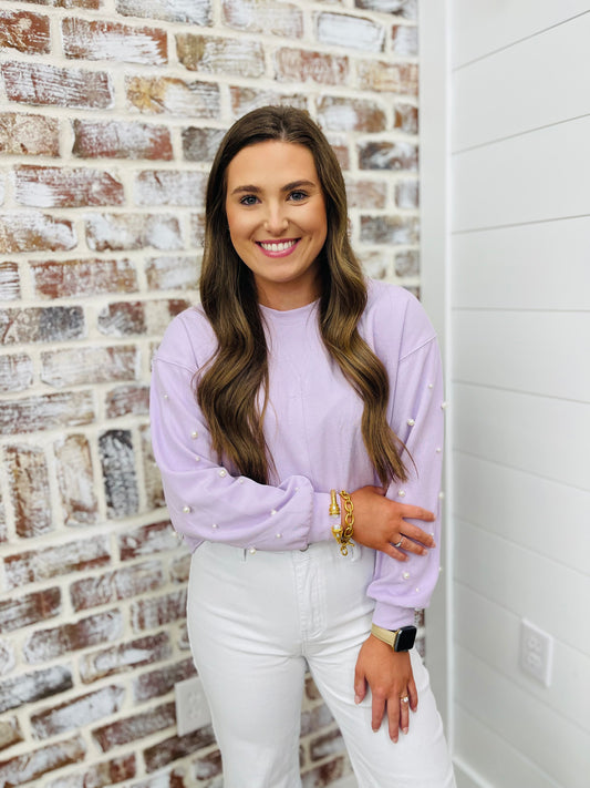 Lilac & Pearls Top