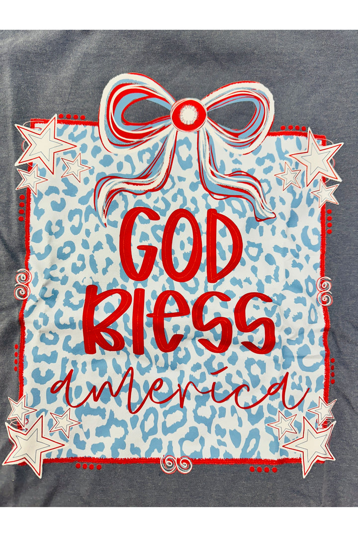 God Bless America Bow Tee