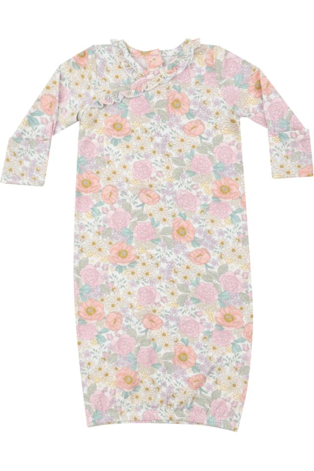 Baby floral Kimono gown with long sleeves