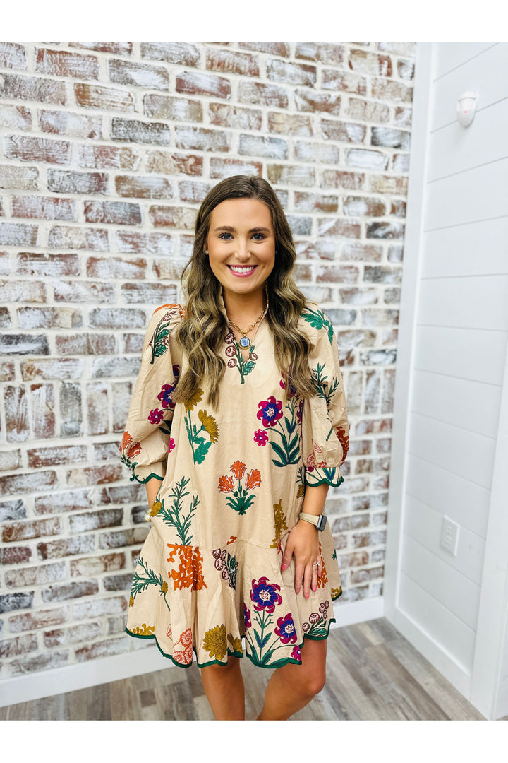 Floral print mini dress