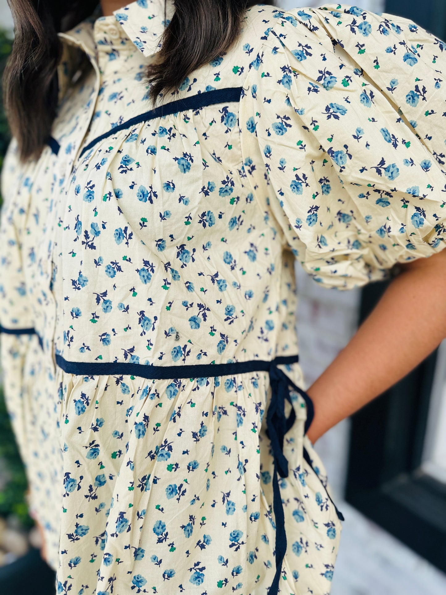 Bow Sides Floral Top