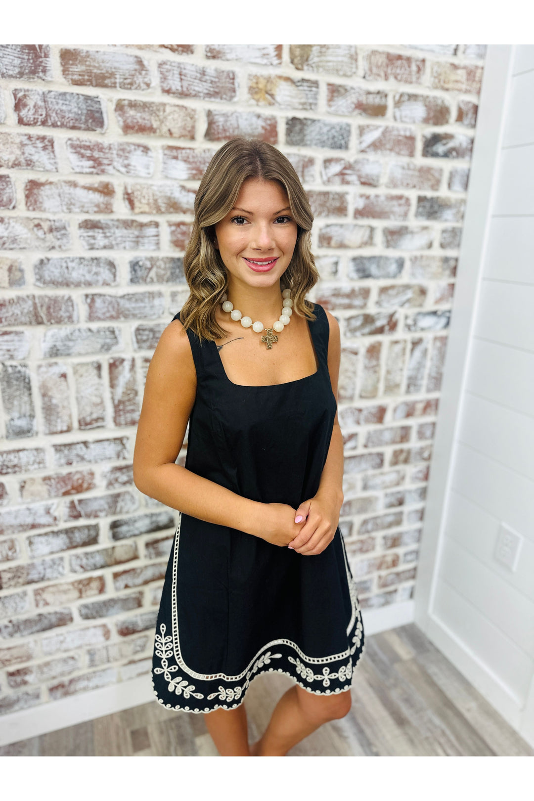Black Embroidered Dress