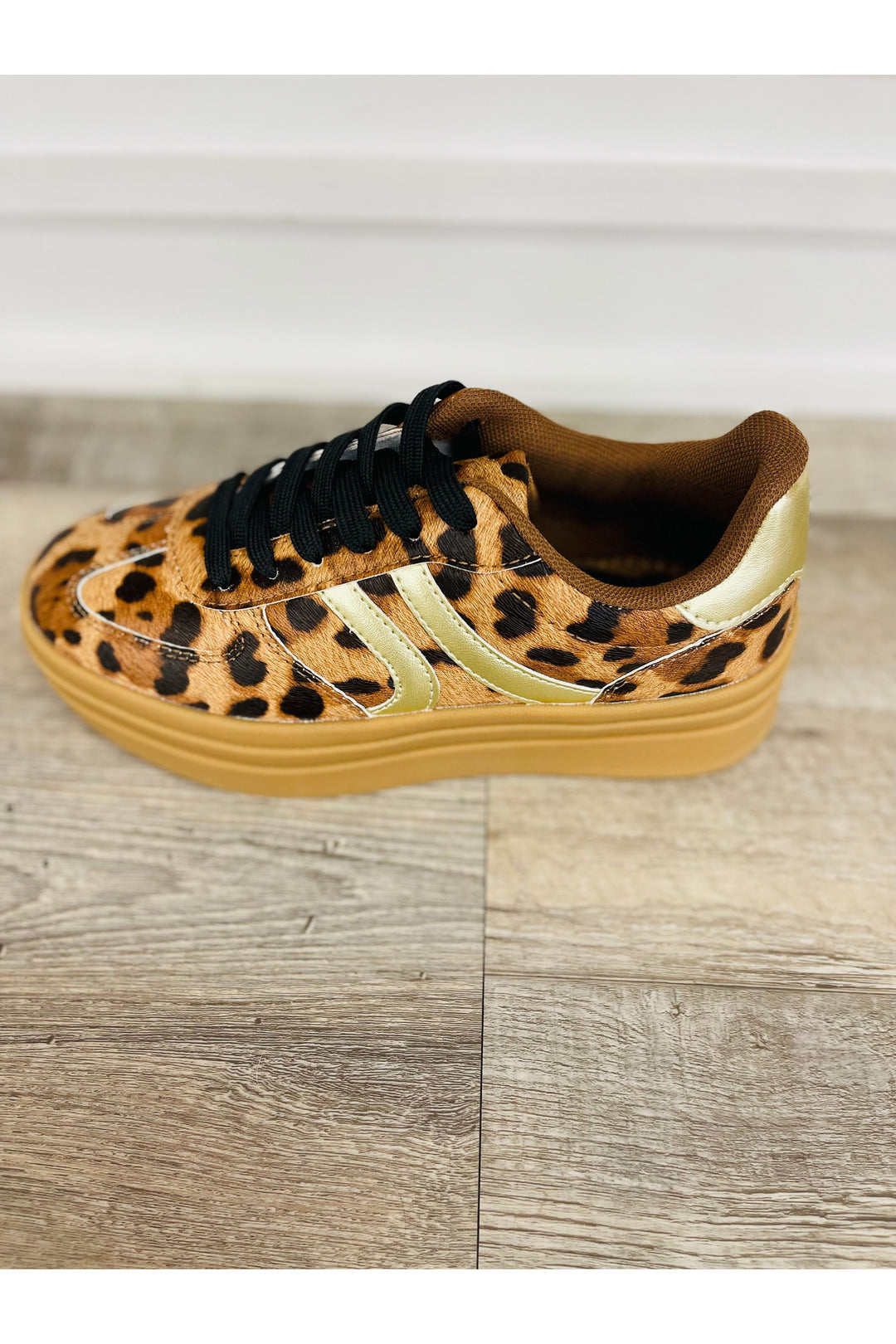 Leopard/Gold Sneakers