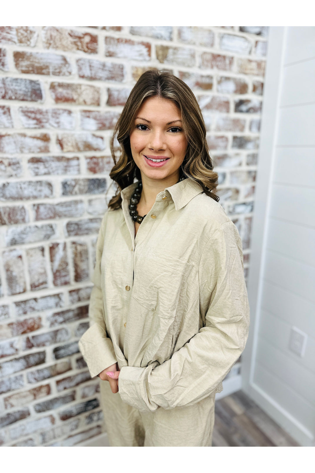 Oats Suede Bubble Top