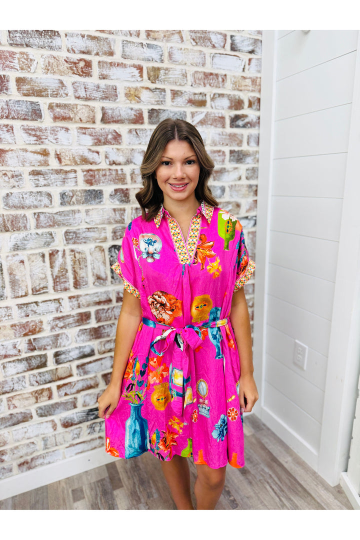 Pink Paradise Tie Dress