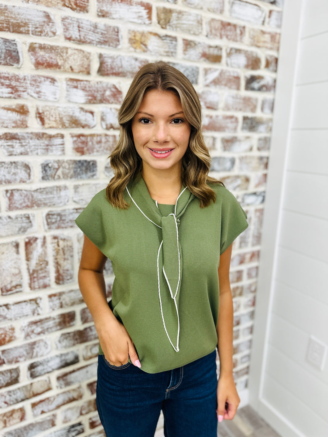 Olive Ties Top