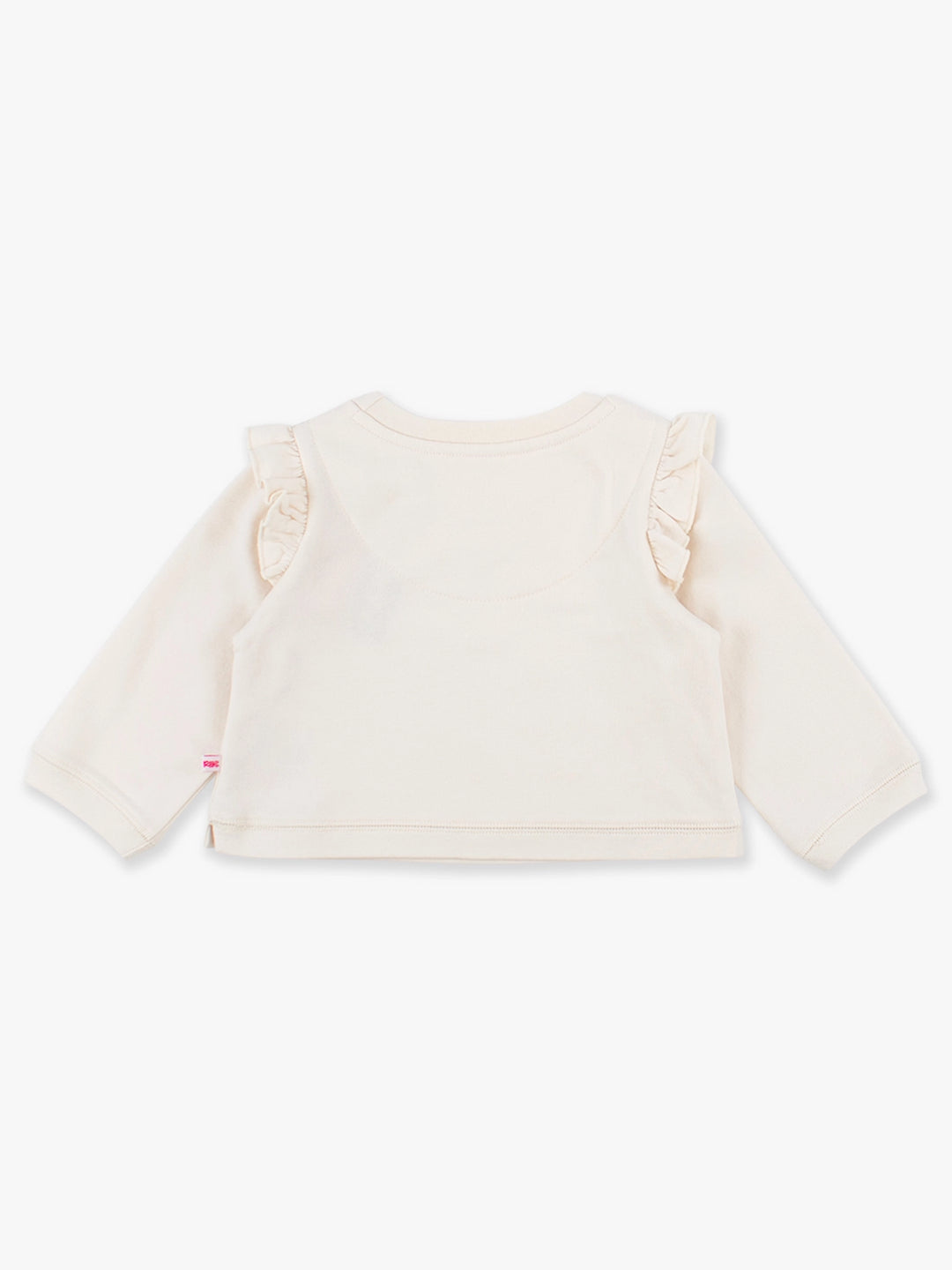 Girls Ivory Knit Flutter Sweatshirt