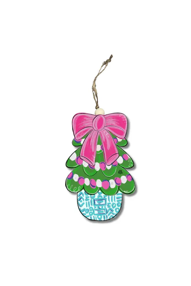 Pink Bow Tree Ornament