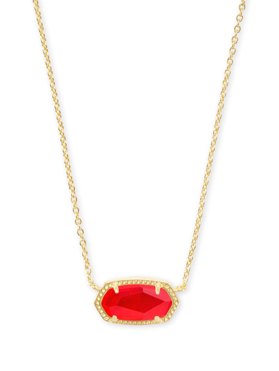 Kendra Scott| ELISA SHORT PENDANT NECKLACE GOLD RED ILLUSION