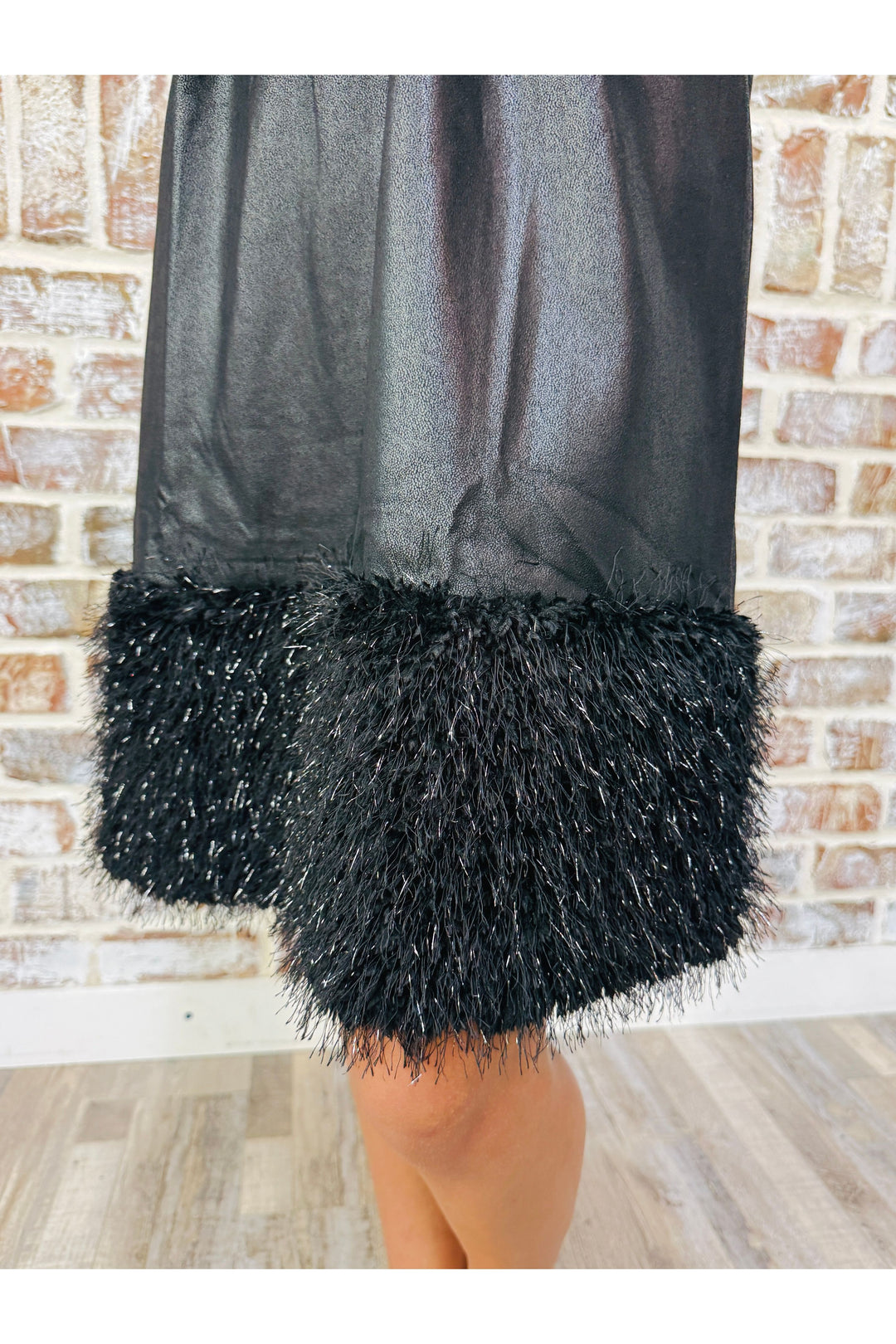 Metallic Feather Fringe Dress