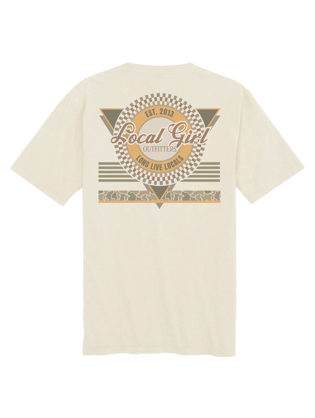 Local Girl| Youth Local Girl Retro Triangle Forest Camo Desert T-Shirt