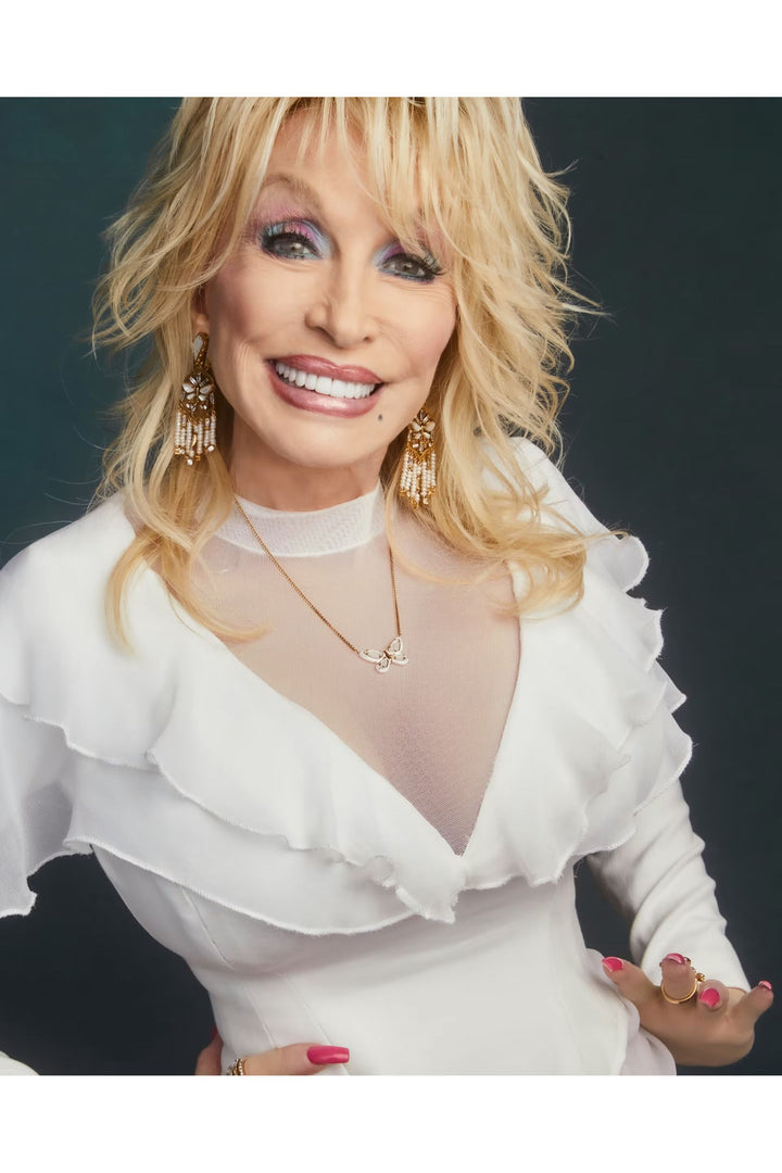 Dolly Parton x Kendra Scott Enamel Butterfly Vintage Gold Short Pendant Necklace