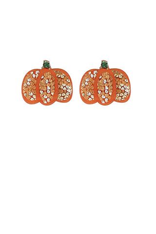 Orange Sparkly Pumpkin Earrings