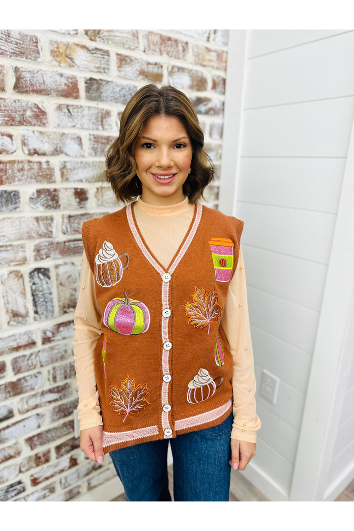 Glitter Fall Elements Sweater Vest