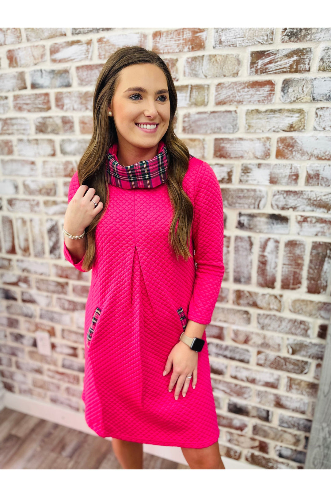 Pink Ruby Contrast Trim Dress