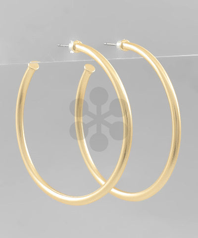 Skinny open hoop earrings