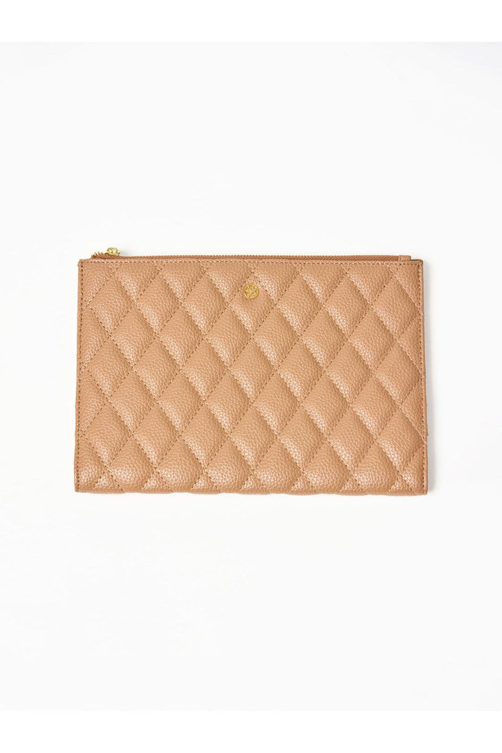Mary Square Essential Quilted Organizer | Camel