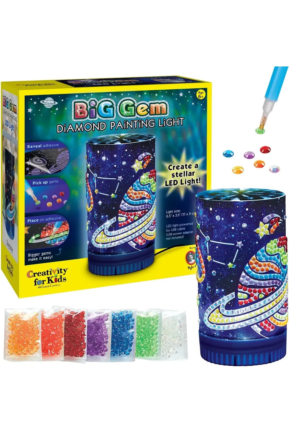 Youth Diamond painting light with beads included kit.