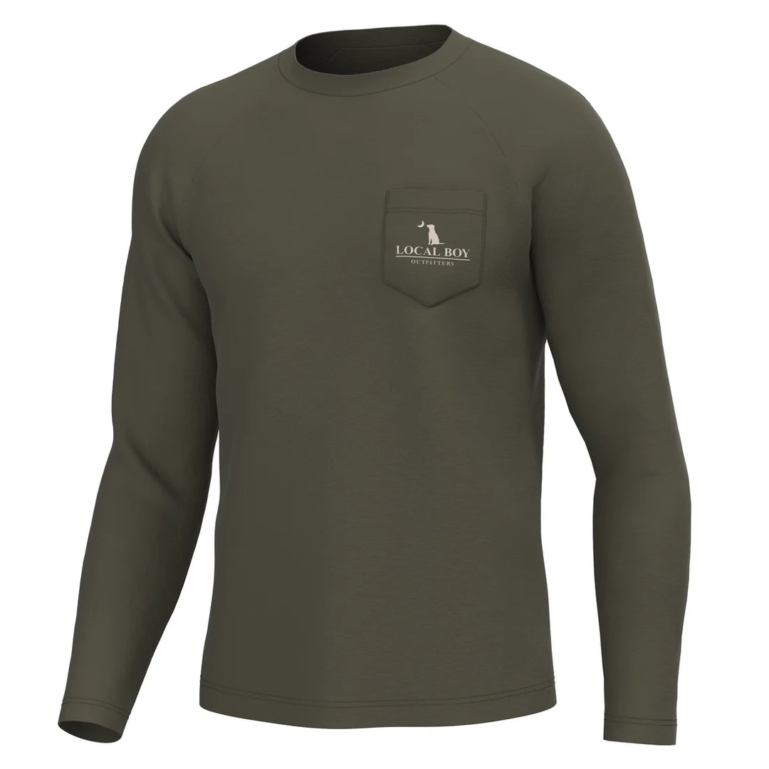 Local Boy | Youth Brush Camo Mark Long Sleeve Heather Performance Shirt