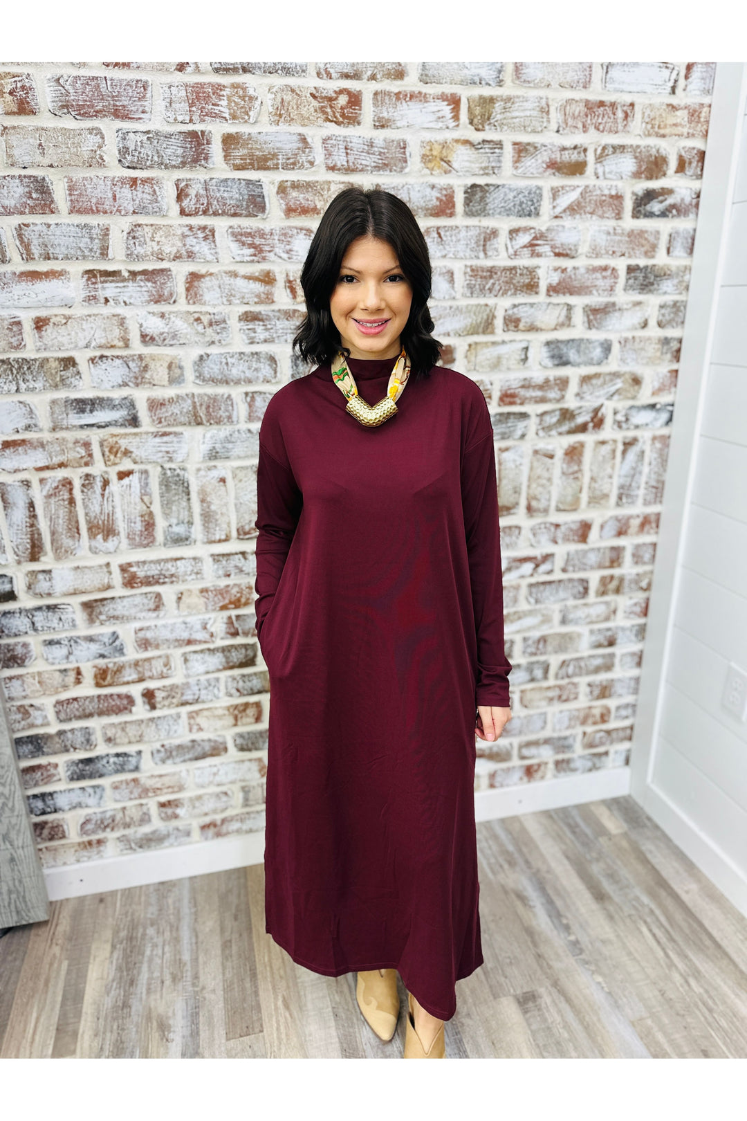Burgundy Babe Midi Dress