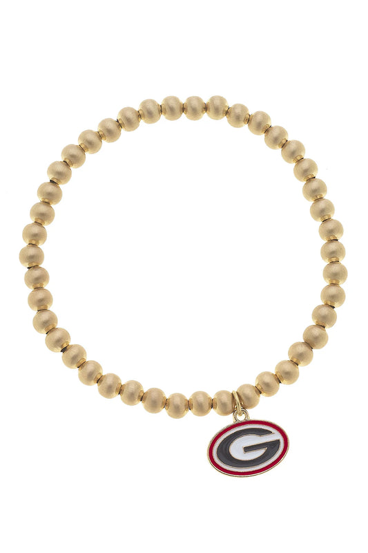 Georgia Bulldogs Ball Bead Stretch Bracelet