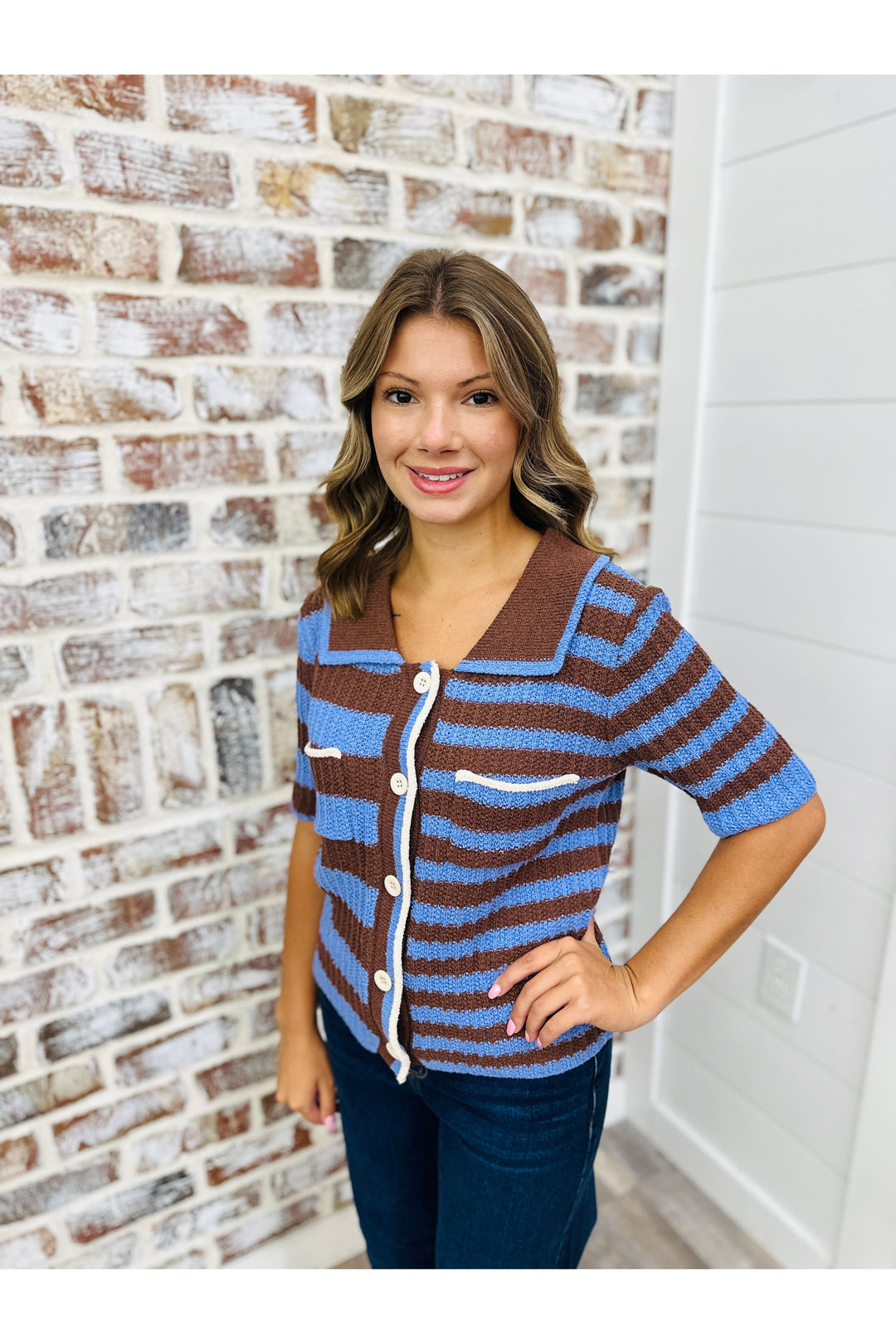 Knit Stripes Top