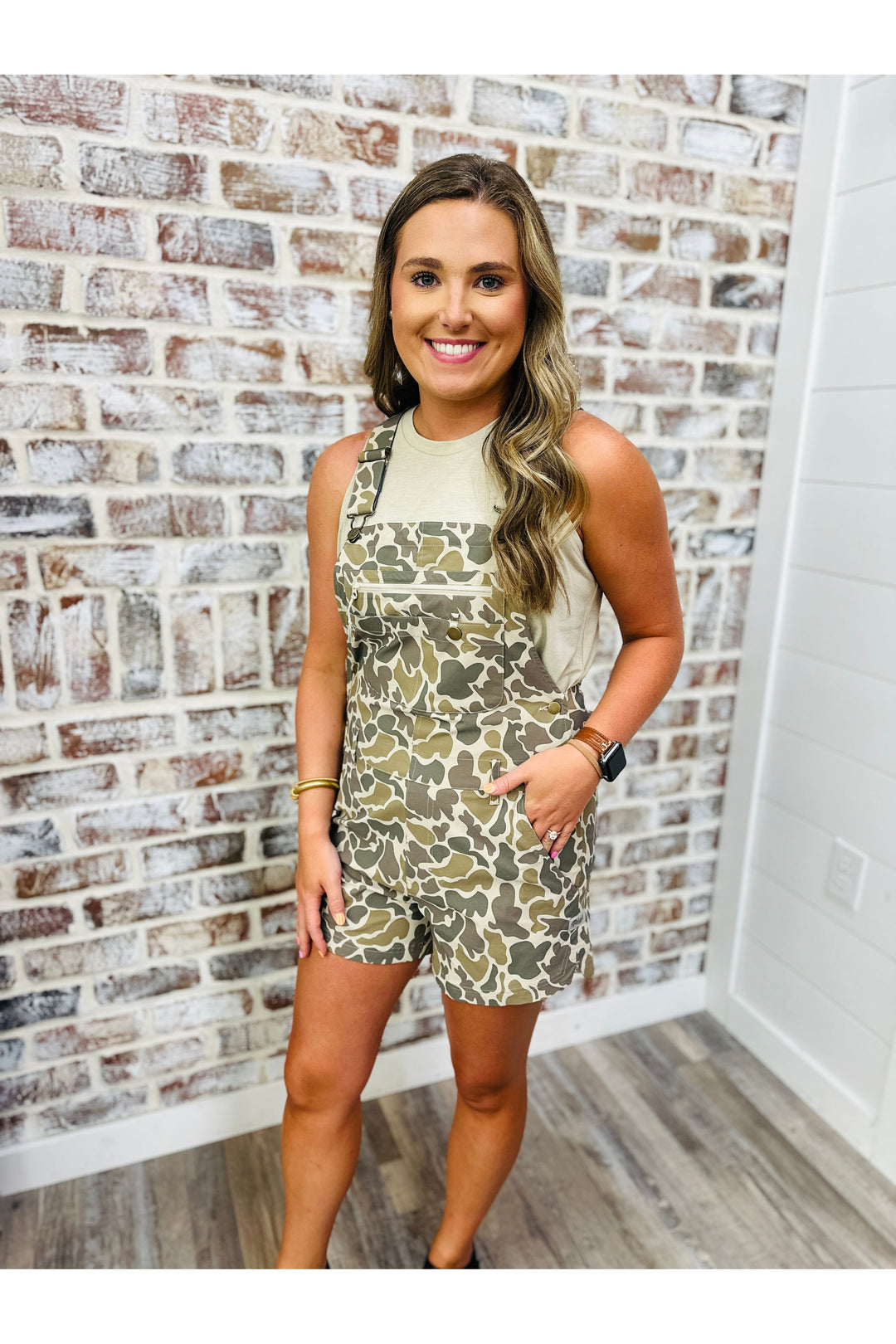 Marsh Wear | Women’s Escape Shortalls - Khaki Mallard Camo